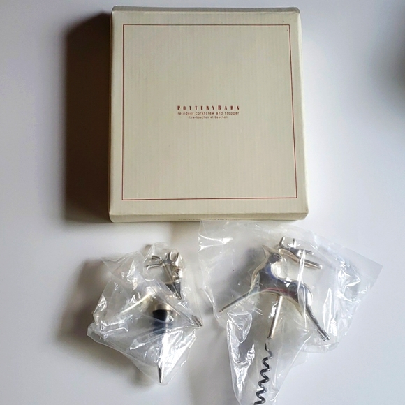 Pottery Barn Reindeer Corkscrew and Stopper New - Picture 3 of 16